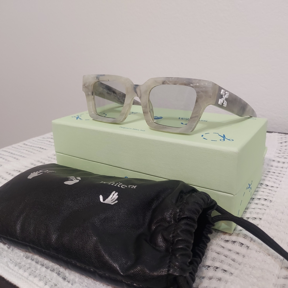 Off-White Gray Marble Virgil Sunglasses